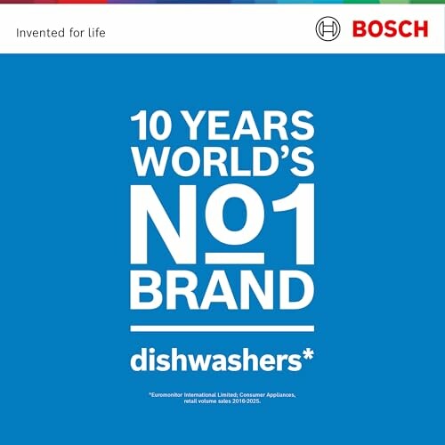 Bosch celebrates 10 years as world's No.1 dishwasher brand.