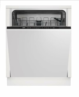 Built-in dishwasher with open top rack