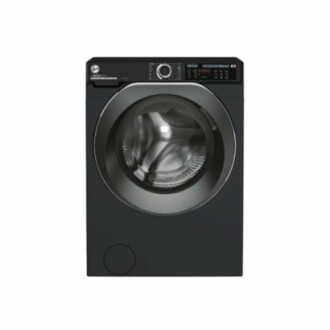 Black front-loading washing machine