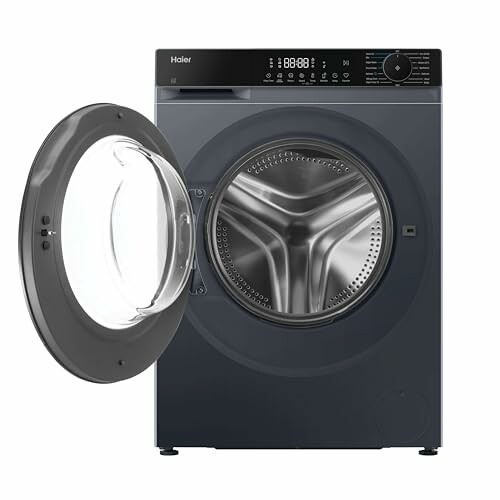 Front-loading washing machine with open door