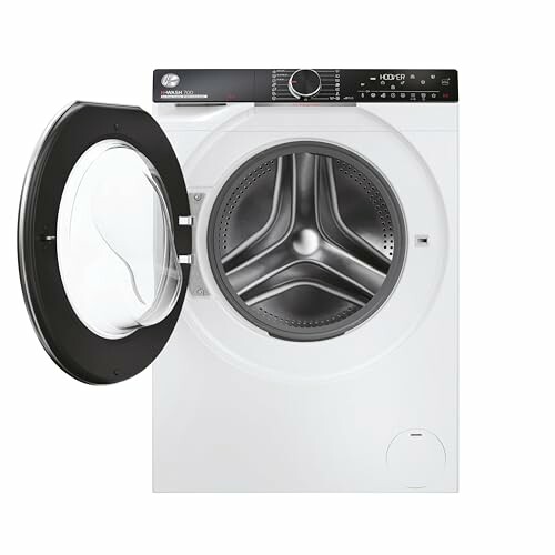 Front-loading washing machine with open door