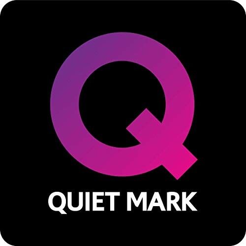 Quiet Mark logo with purple Q on black background