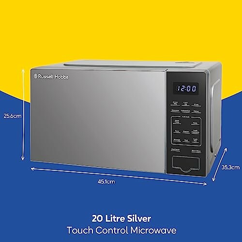 Russell Hobbs 20 litre silver microwave with touch control