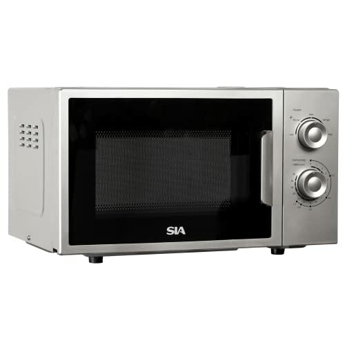 Stainless steel microwave with control knobs